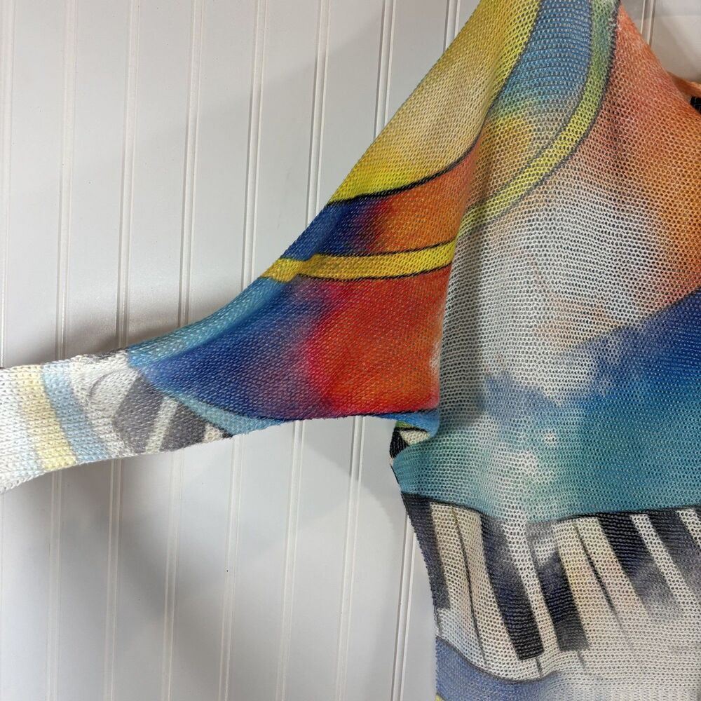 Bella Amore Made in Italy Women Top Size S Art to Wear Music Piano Teacher Artsy - Picture 4 of 12